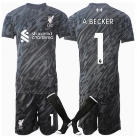 Liverpool Alisson Becker #1 Målvakt Hemmakläder Barn 2024-25 Kortärmad (+ Korta byxor)